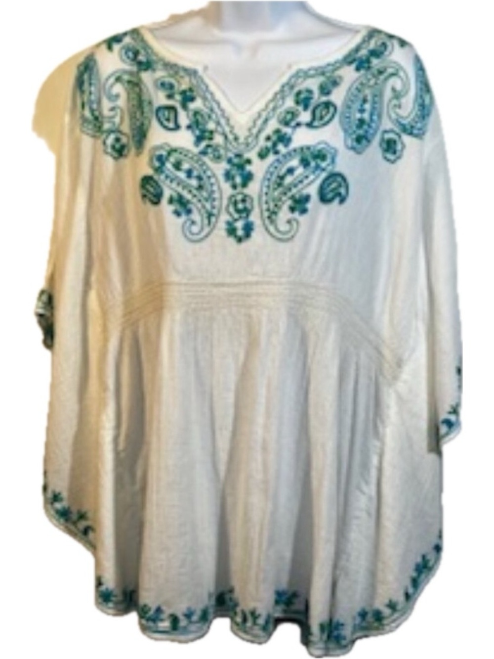 Style & Co Poncho style boho embellished top. NWT Size M